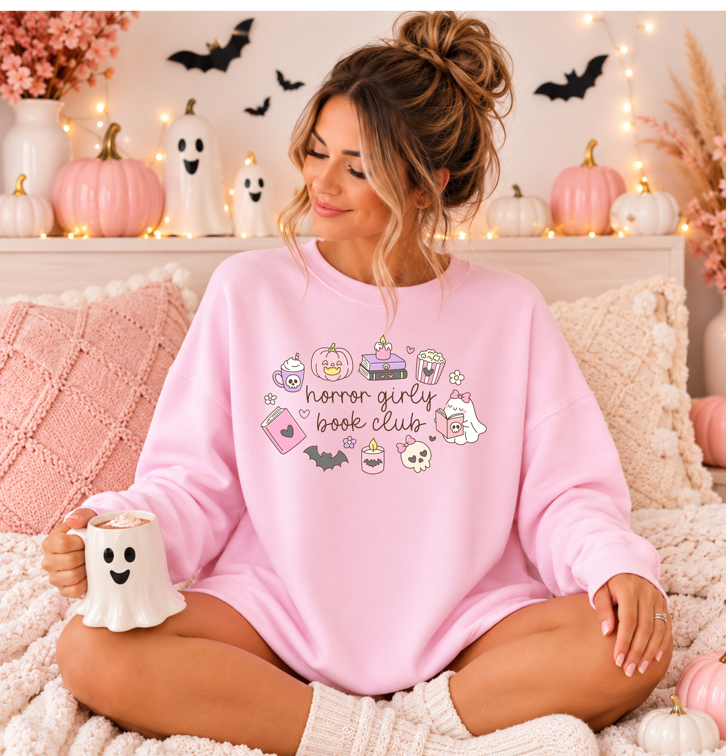 Horror Girly Book Club Sweatshirt | Pastel Halloween Crewneck