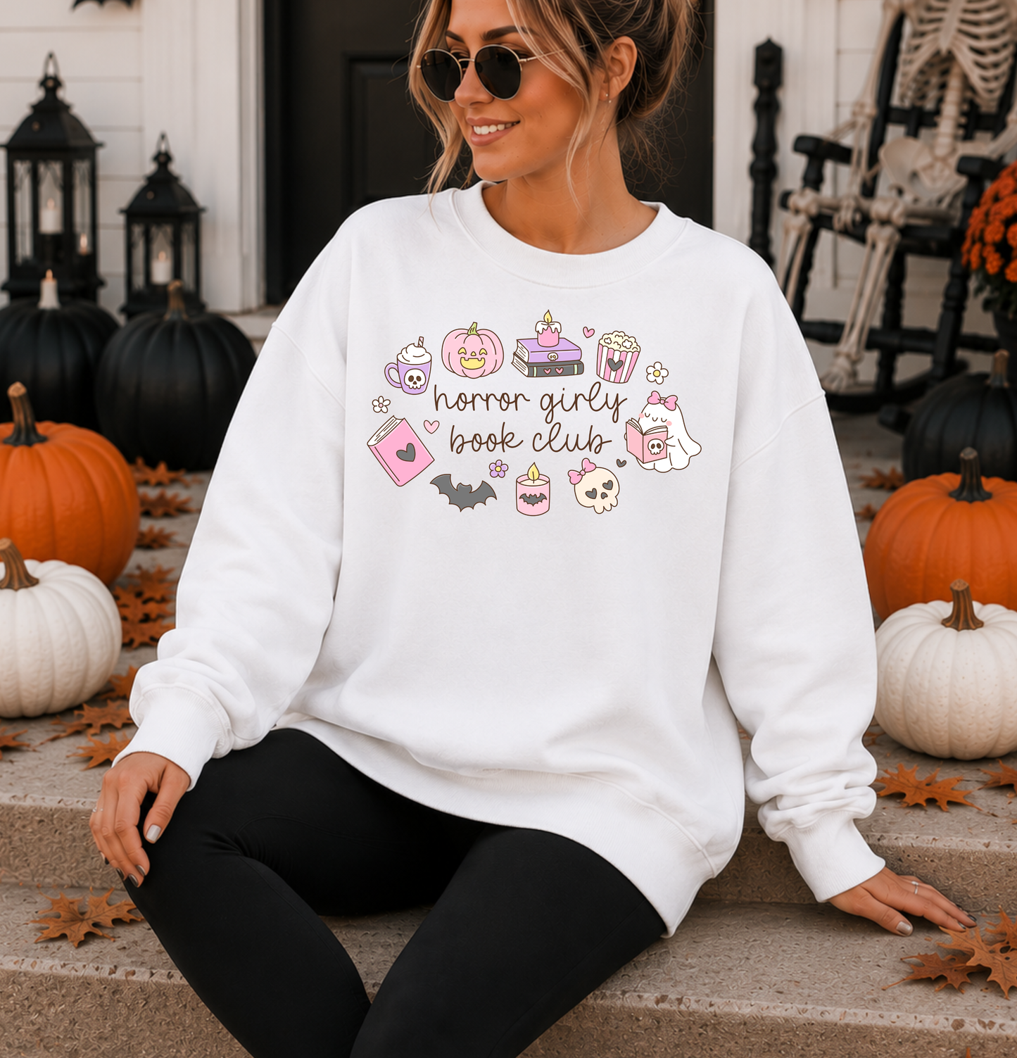Horror Girly Book Club Sweatshirt | Pastel Halloween Crewneck