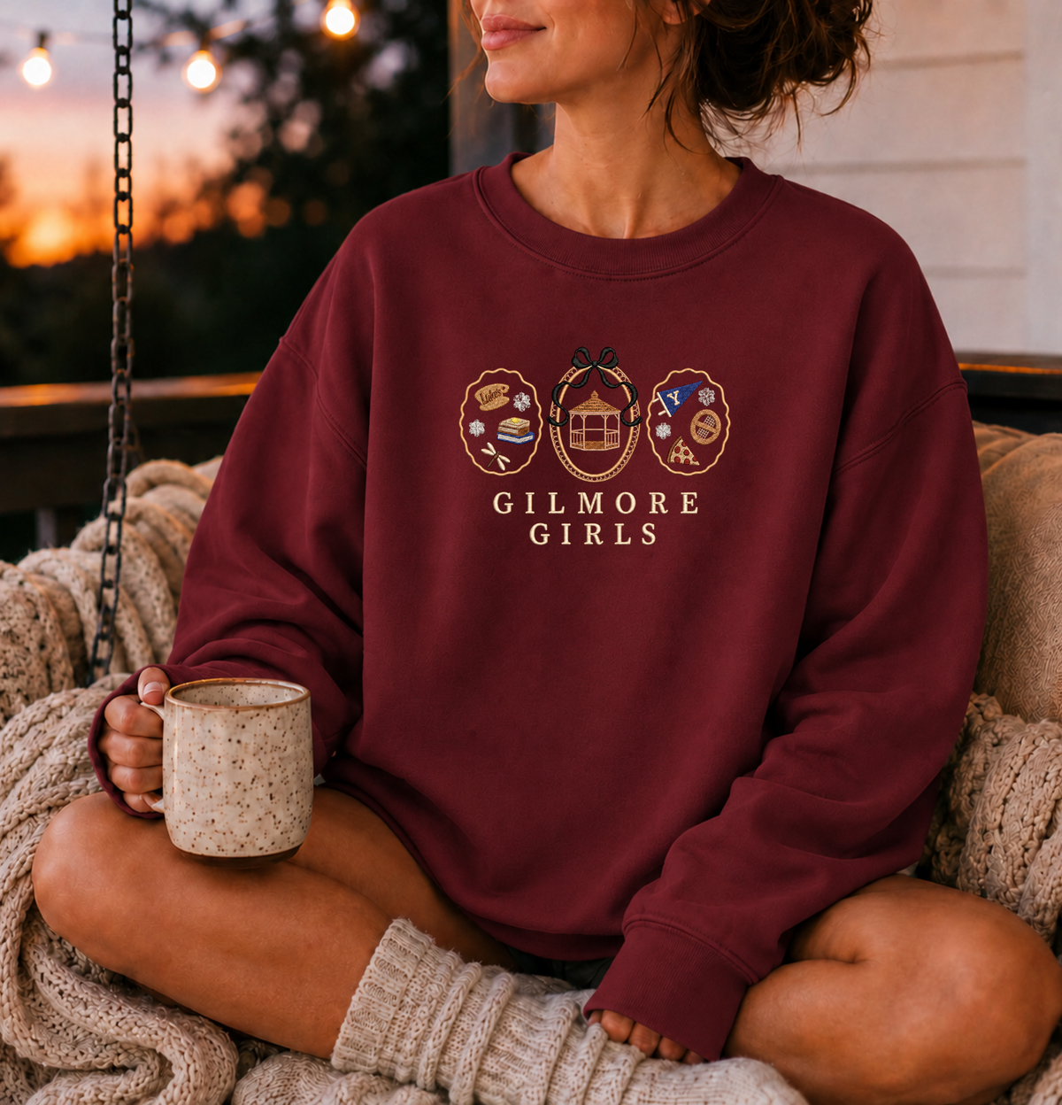 Gilmore Girls Embroidered Sweatshirt | Cozy Stars Hollow Crewneck