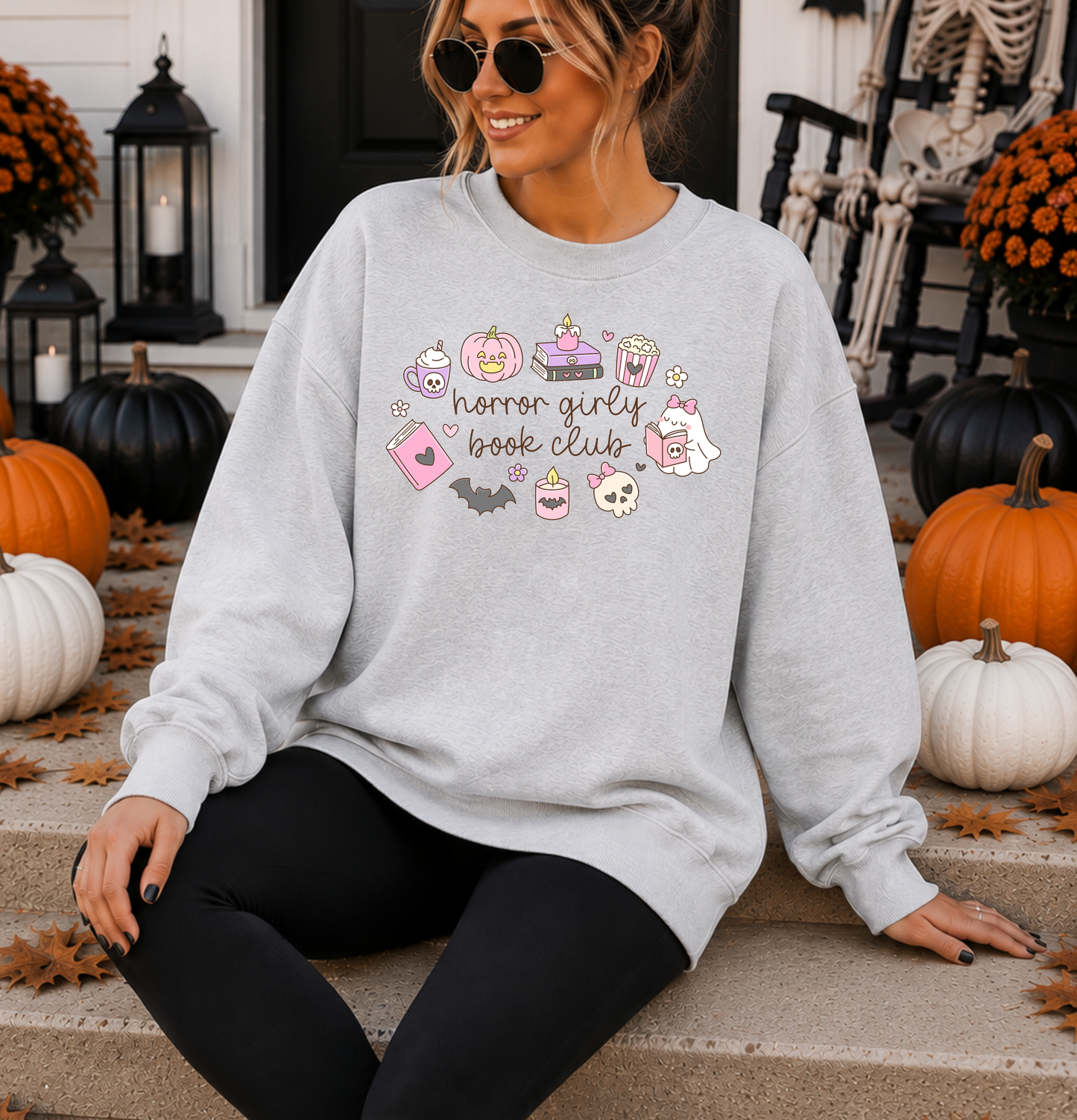 Horror Girly Book Club Sweatshirt | Pastel Halloween Crewneck