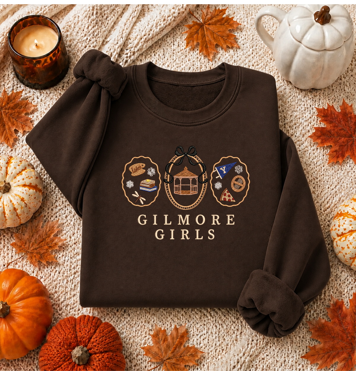 Gilmore Girls Embroidered Sweatshirt | Cozy Stars Hollow Crewneck